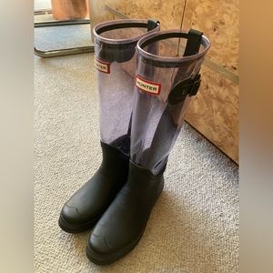 Like New Hunter Clear Sided Rain Boots